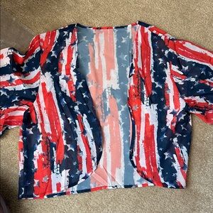 American flag shrug